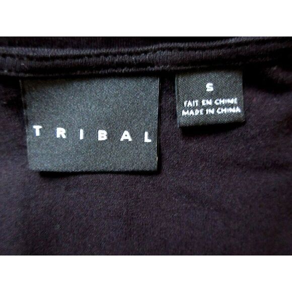 Tribal Black Sequin Front Pullover Tank Top Sz Small Machine Wash Scoop Neck Sle - Picture 5 of 8